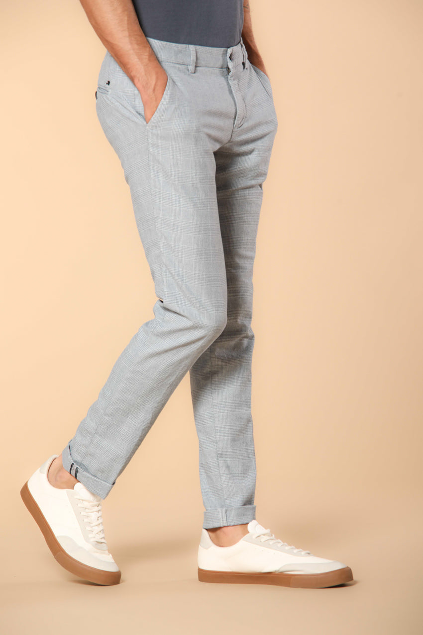 Milano Herren Chino-Hose aus mouliné Baumwolle im Galles-Muster Extra Slim Fit