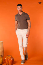 Milano men's chino pants in pima cotton extra slim fit ①