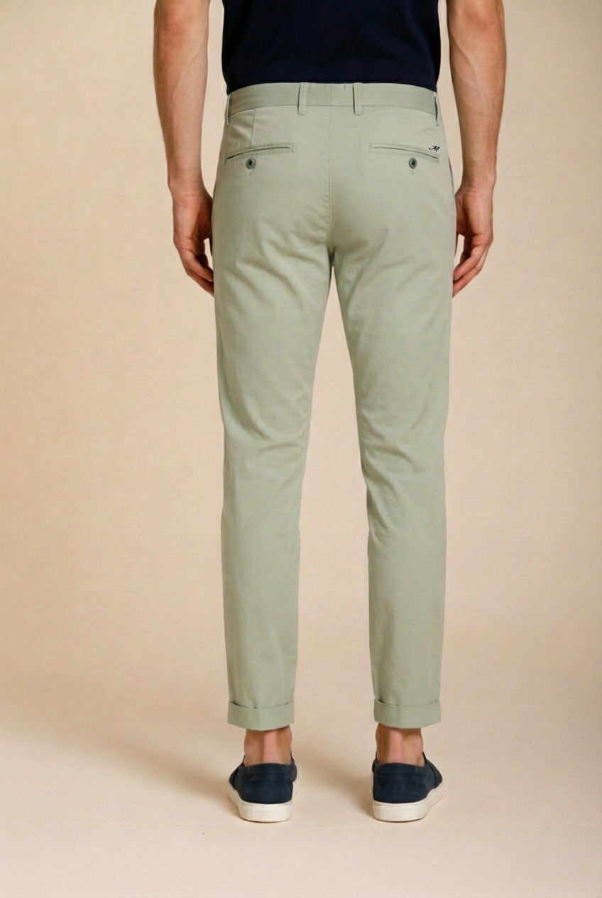 Milano pantalon chino homme en gabardine stretch extra slim fit ①