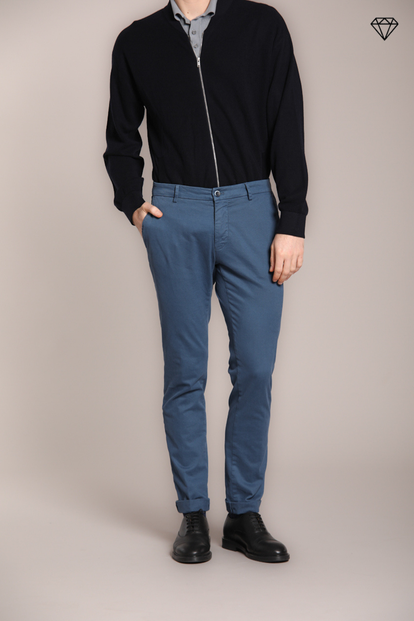 Milano pantalon chino homme en gabardine stretch extra slim fit ①