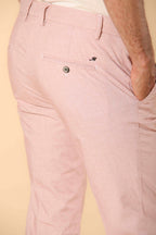 Milano pantalon chino homme en mélange de coton et tencel avec micro-motif Extra Slim fit ①