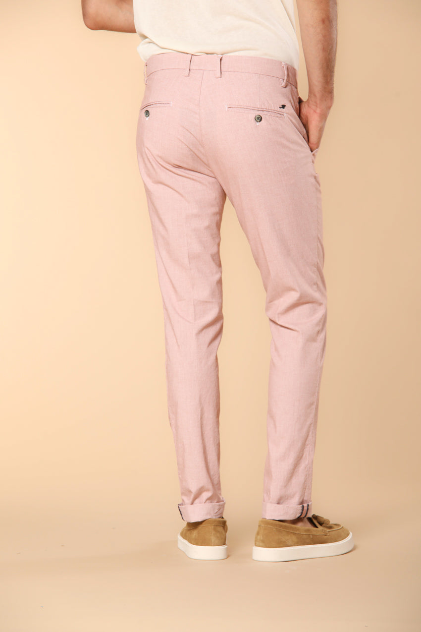 Milano pantalon chino homme en mélange de coton et tencel avec micro-motif coupe Extra Slim ①