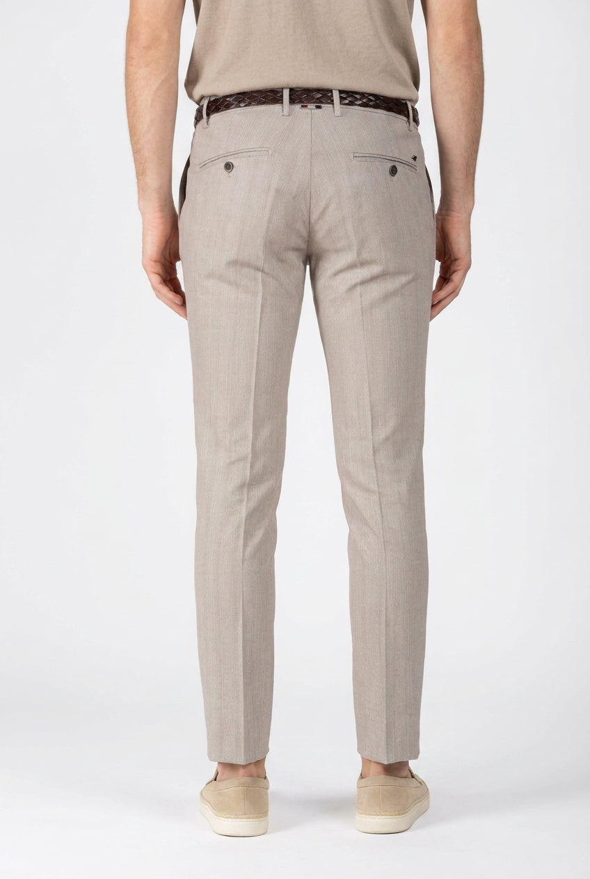 Milano pantalón chino hombre en espiga extra slim fit