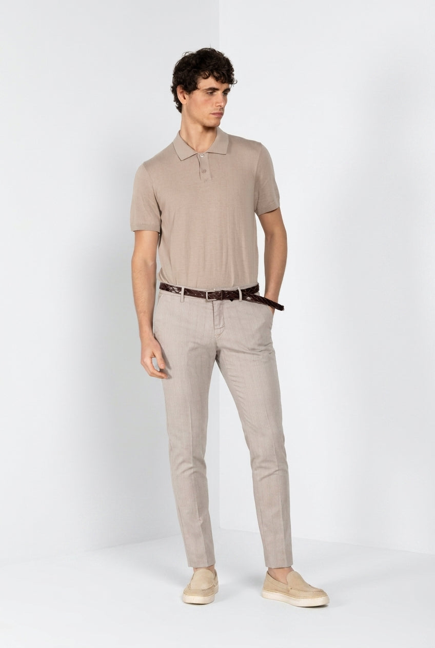 Milano pantalón chino hombre en espiga extra slim fit