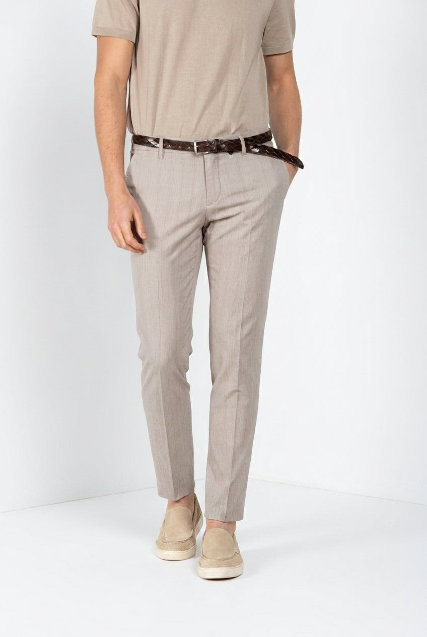 Milano pantalón chino hombre en espiga extra slim fit