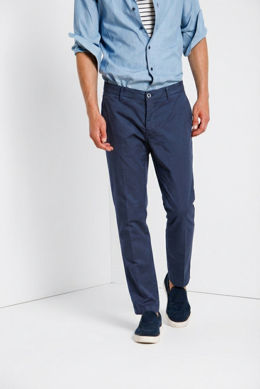Milano men's chino pants in stretch gabardine extra slim fit ①