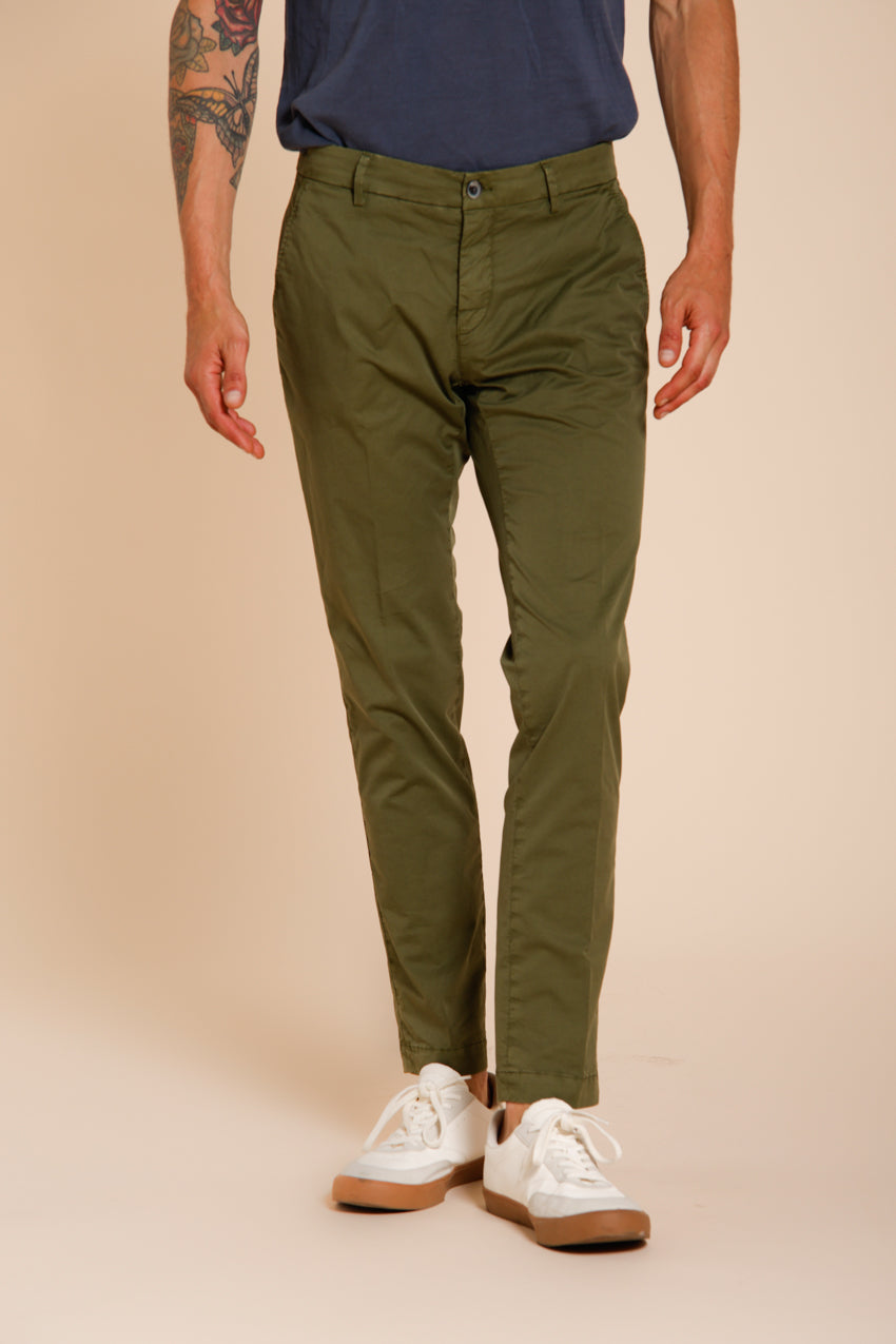 Milano pantalon chino homme en gabardine stretch extra slim fit ①