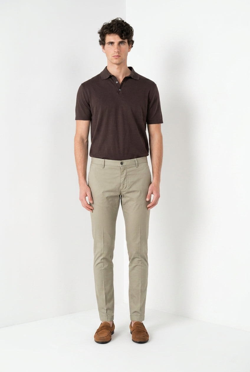 Milano men's chino pants in stretch gabardine extra slim fit ①