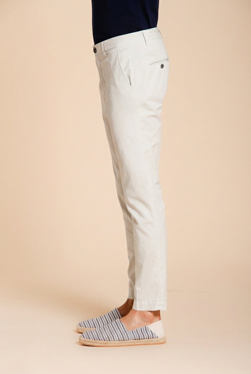 Milano pantalone chino uomo in gabardina stretch extra slim fit ①