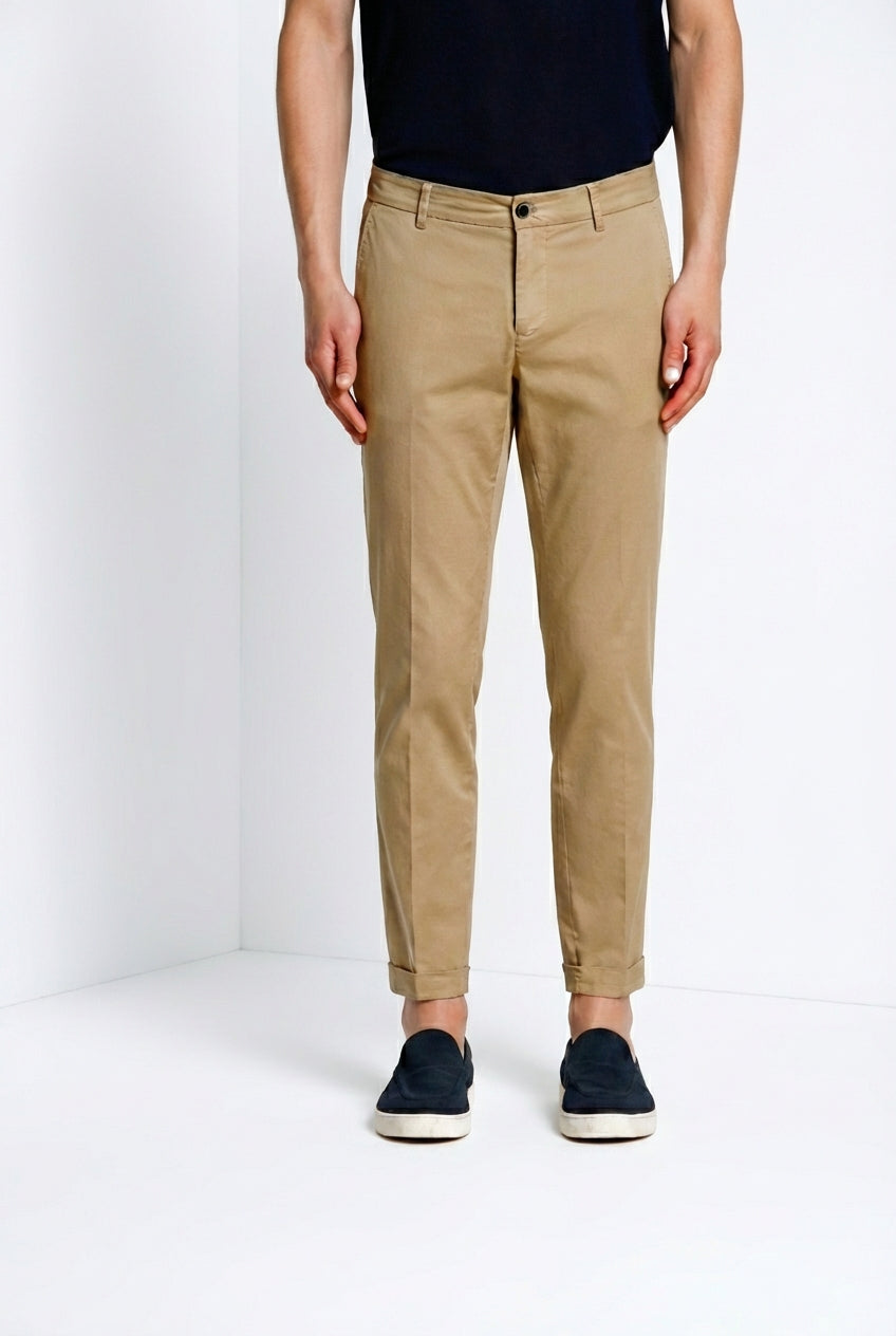 Milano men's chino pants in stretch gabardine extra slim fit ①