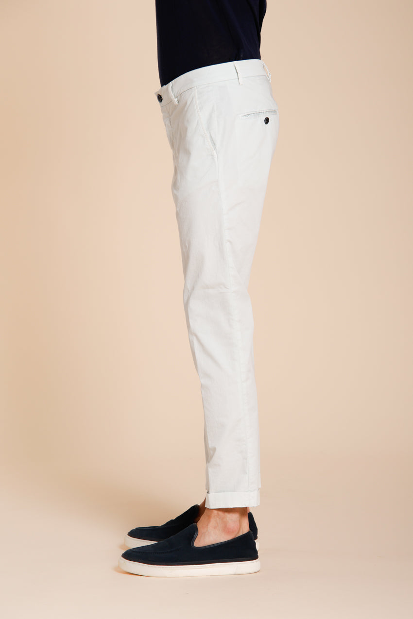 Milano pantalone chino uomo in gabardina stretch extra slim fit ①