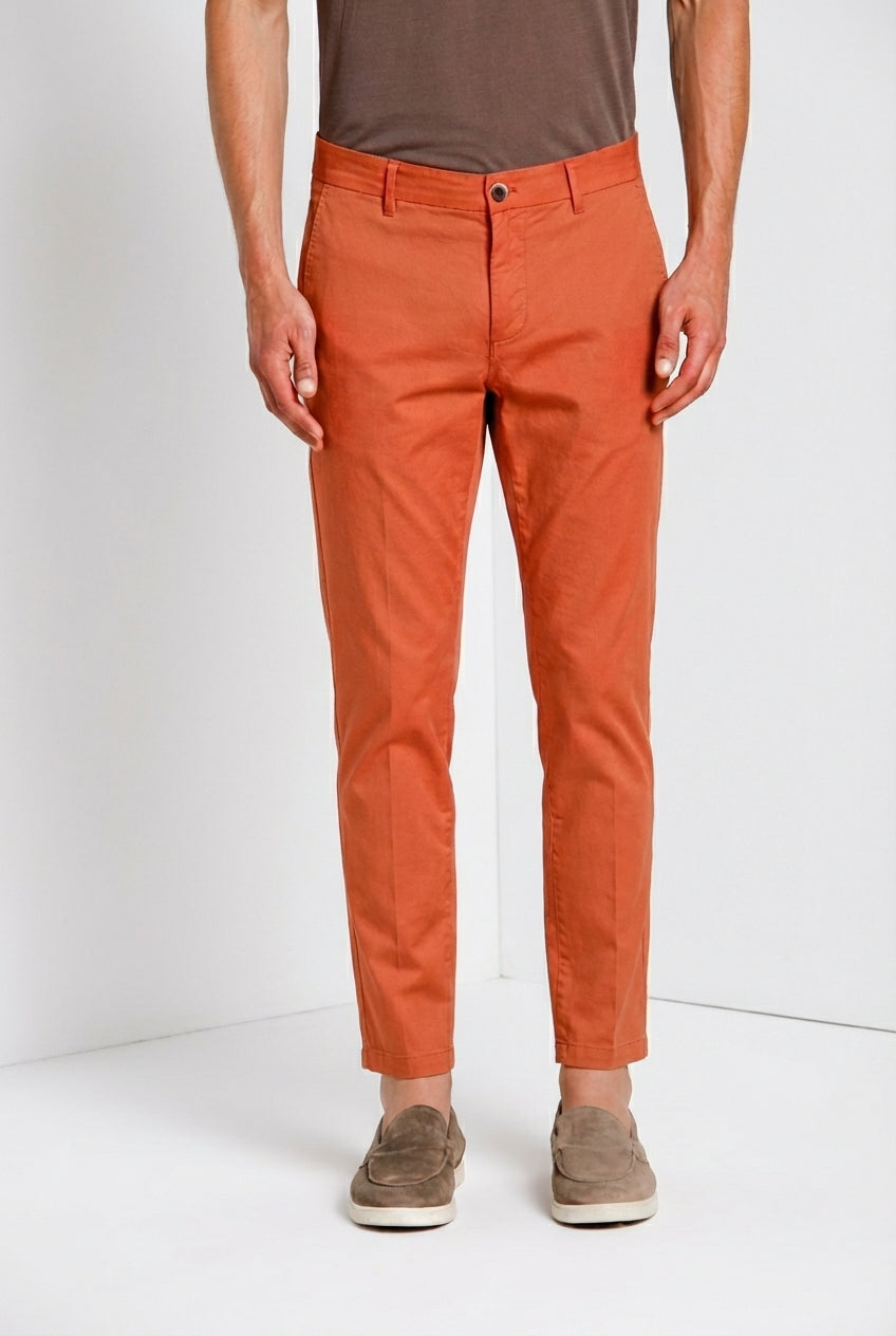 Milano men's chino pants in stretch gabardine extra slim fit ①