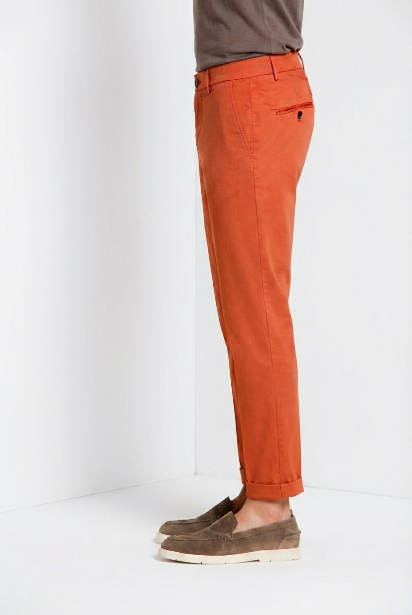 Milano men's chino pants in stretch gabardine extra slim fit ①