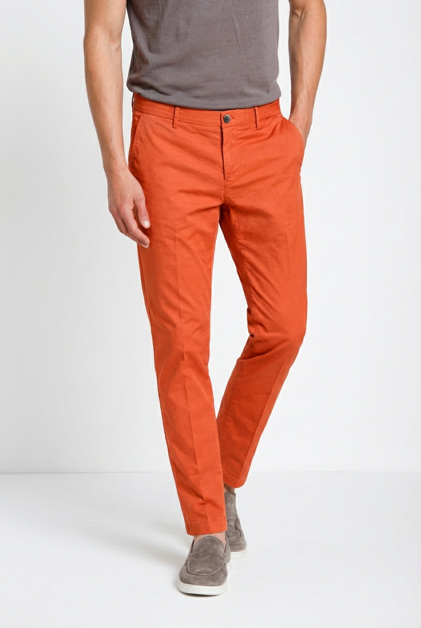 Milano men's chino pants in stretch gabardine extra slim fit ①
