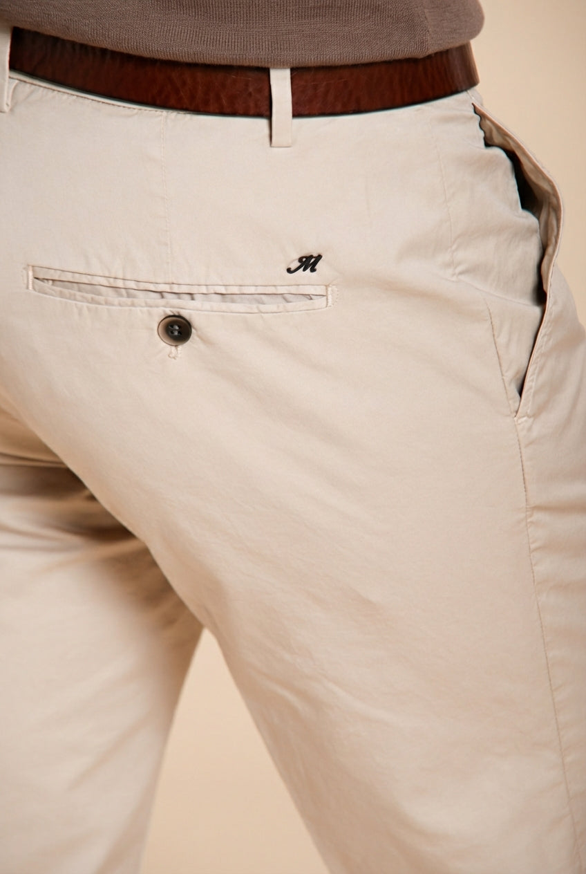 Milano pantalón chino hombre en gabardina stretch extra slim fit ①
