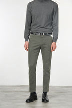 Milano chino pants for men in stretch gabardine, extra slim fit ①