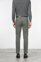 Milano chino pants for men in stretch gabardine, extra slim fit ①