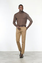 Milano chino pants for men in stretch gabardine, extra slim fit ①