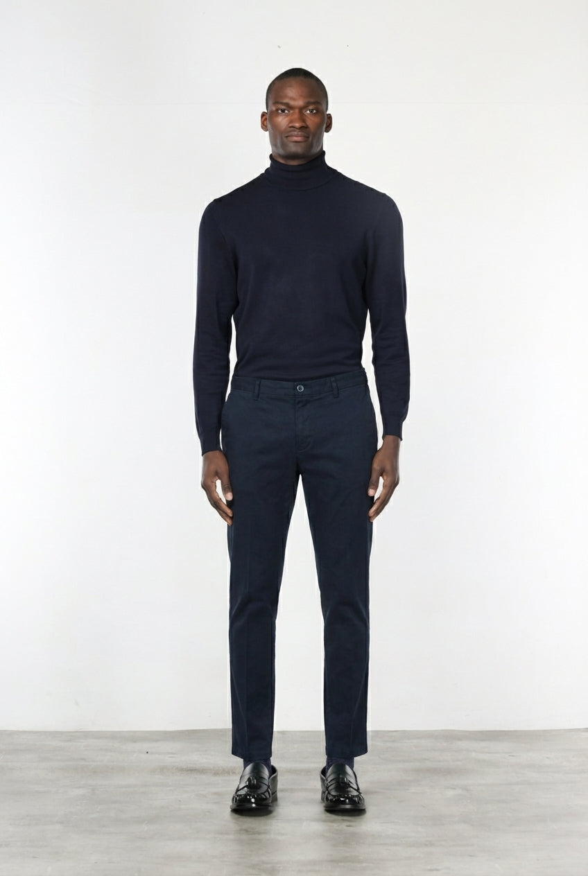 Milano pantalone chino uomo in gabardina stretch extra slim fit ①