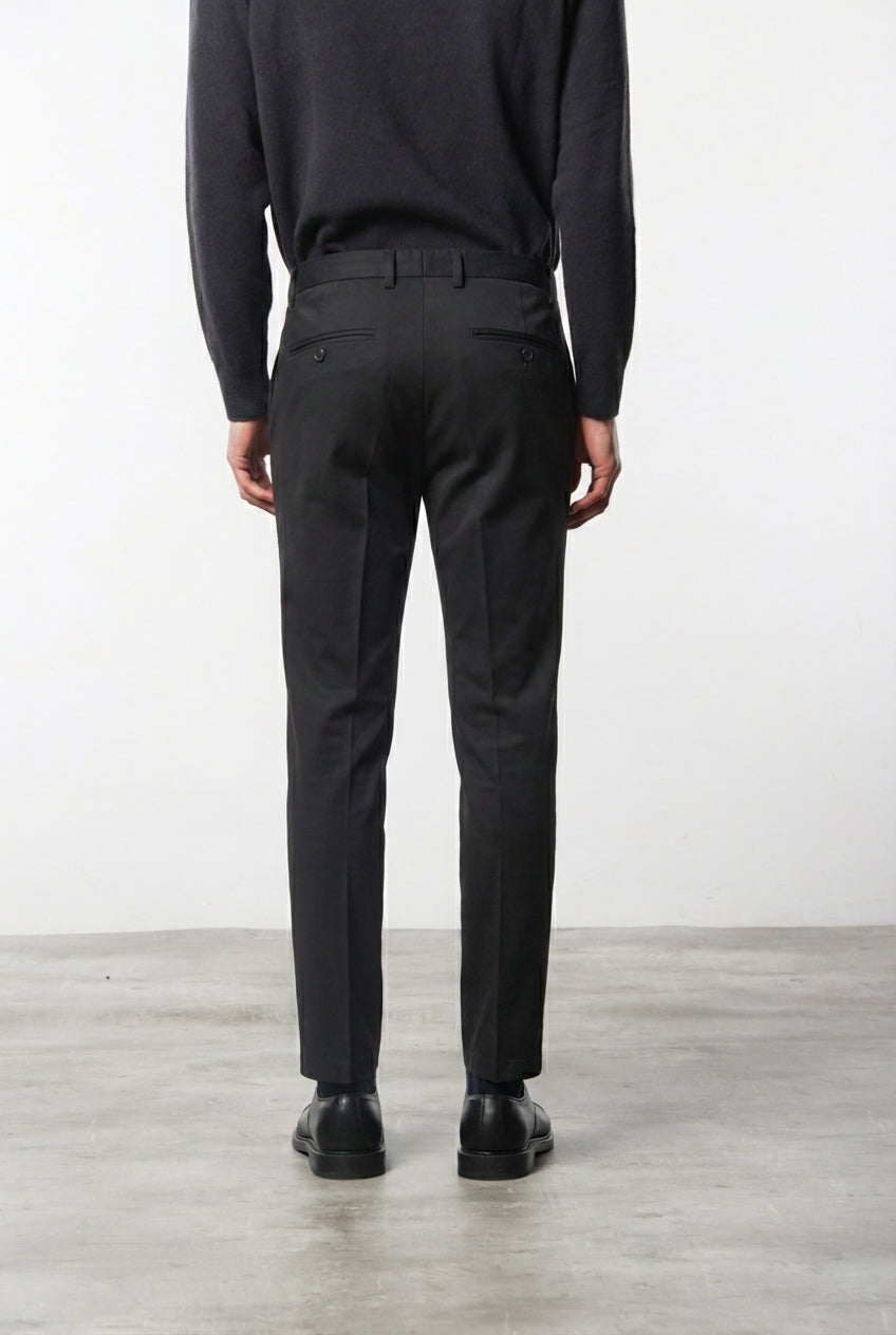 Milano pantalone chino uomo in gabardina stretch extra slim fit ①