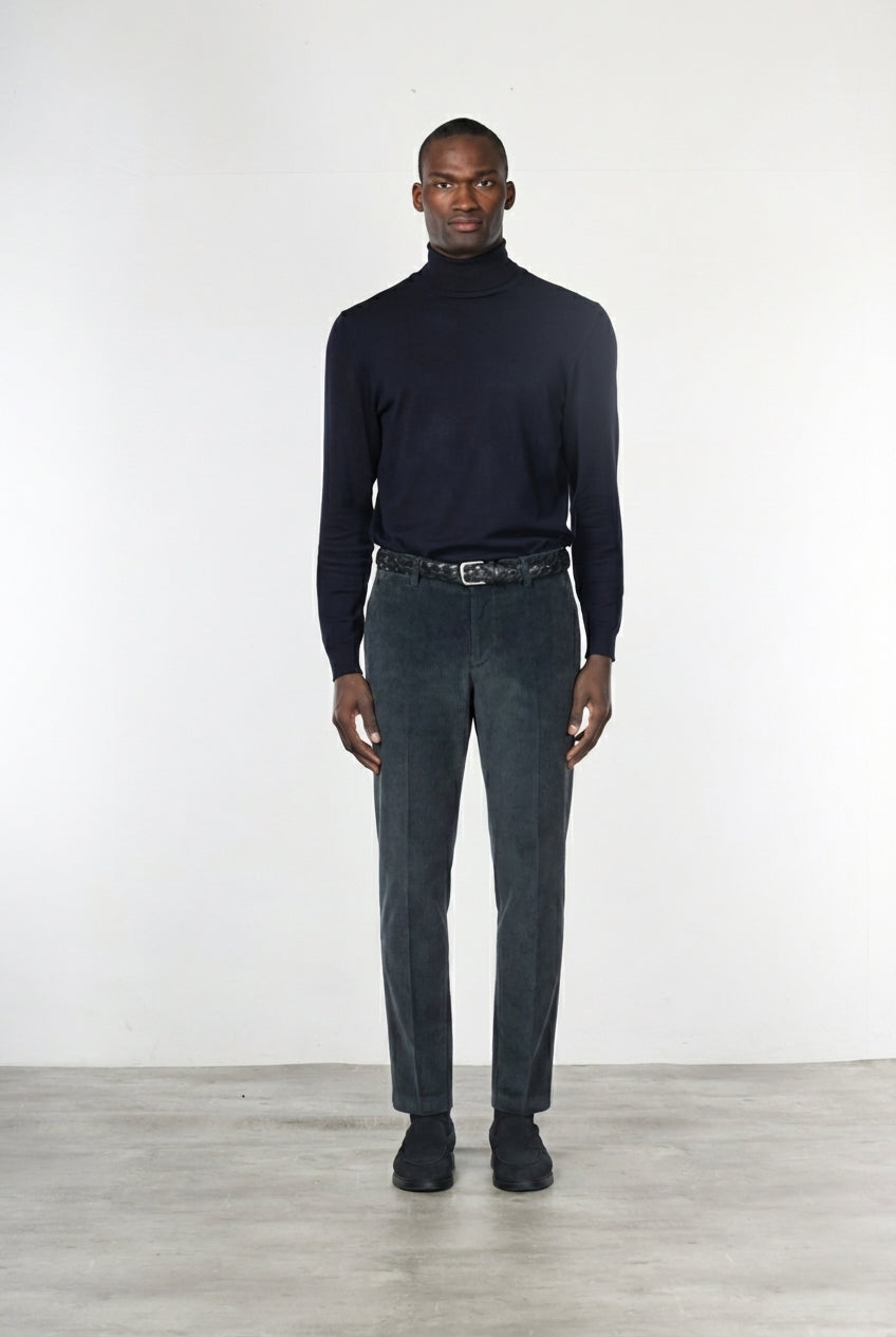 Milano pantalón chino hombre en terciopelo 500 líneas extra slim fit ①