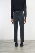 Milano pantalón chino hombre en terciopelo 500 líneas extra slim fit ①