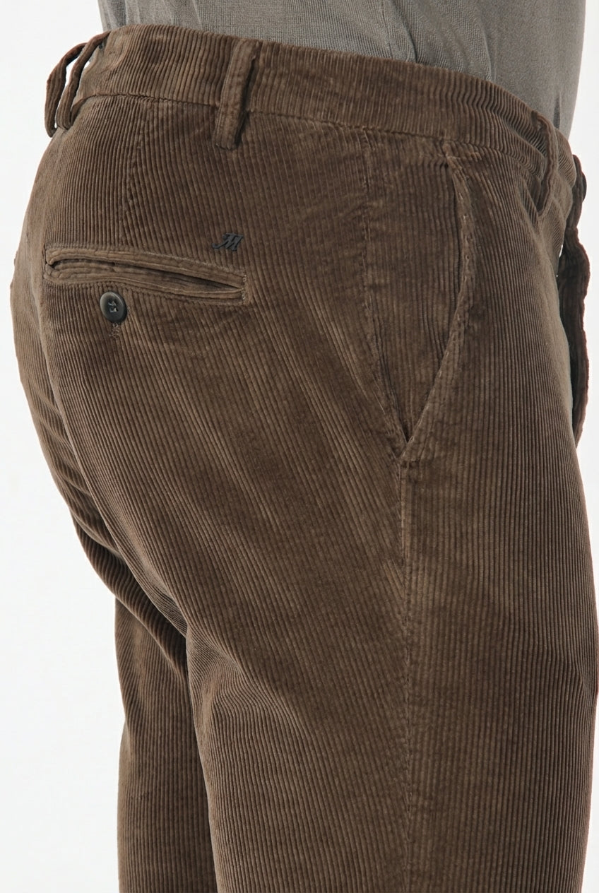 Milano pantalone chino uomo in velluto 500 righe extra slim fit ①