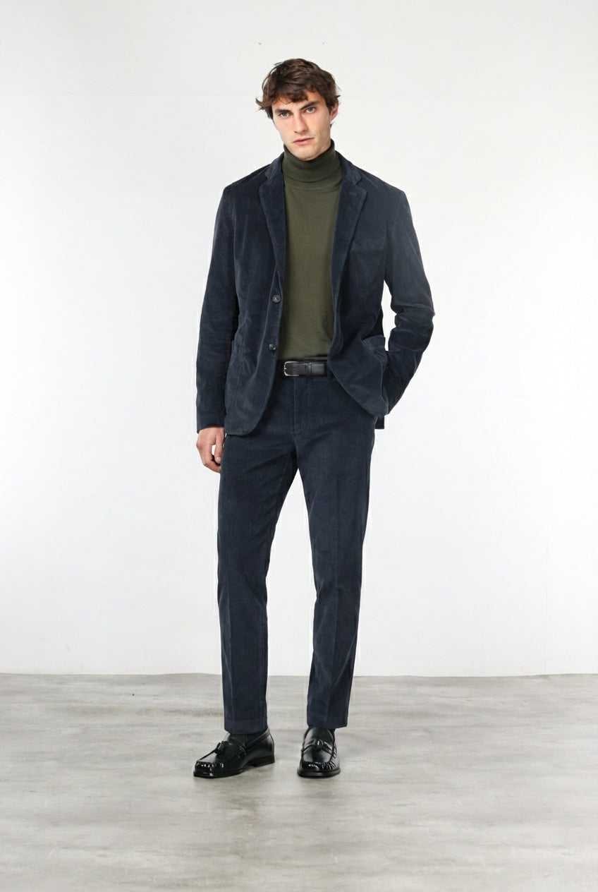 Milano pantalón chino de hombre en pana 500 rayas, extra slim fit ①