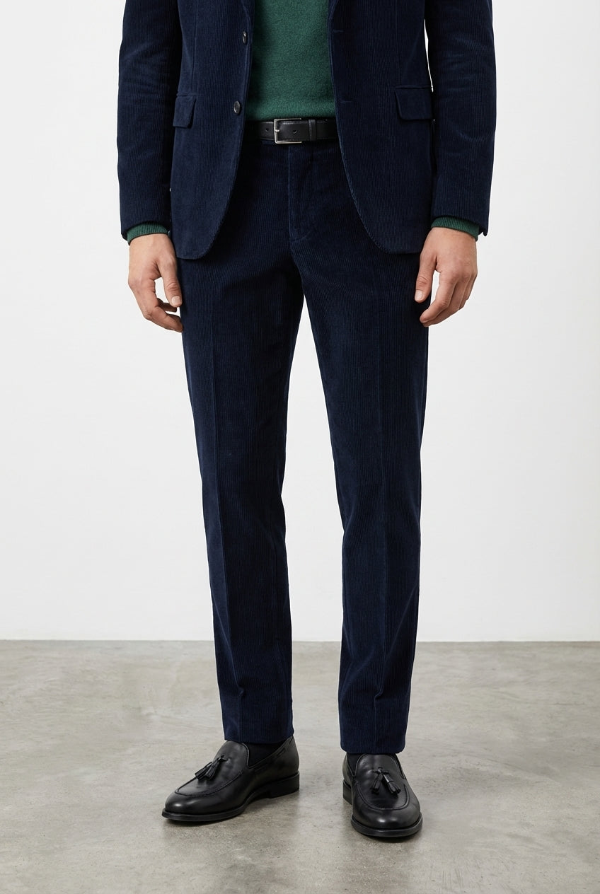 Milano pantalón chino de hombre en pana 500 rayas, extra slim fit ①