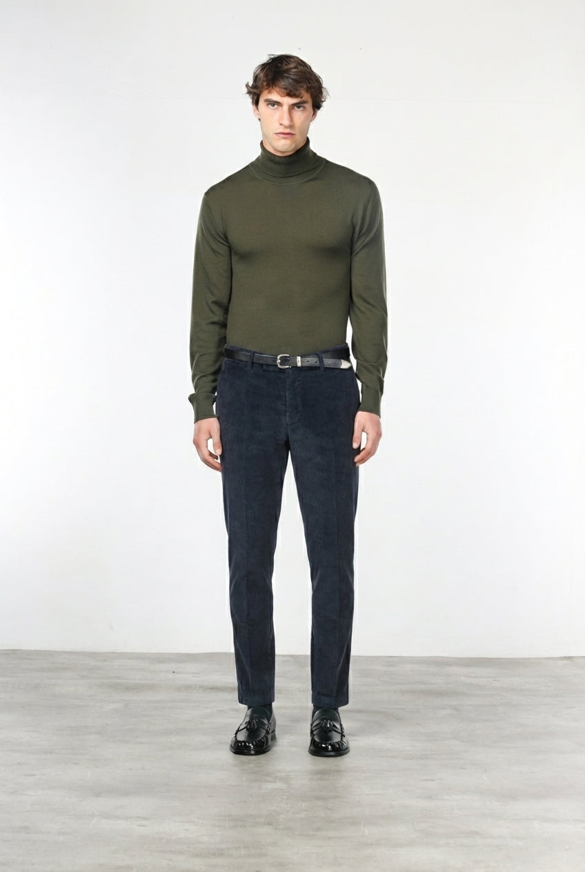 Milano pantalón chino de hombre en pana 500 rayas, extra slim fit ①