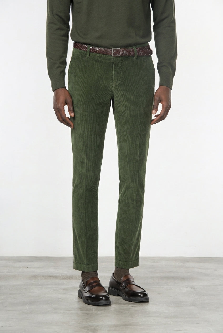 Milano pantalone chino uomo in velluto 500 righe extra slim fit ①