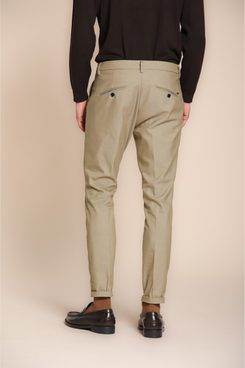 Osaka pantalón chino hombre en algodón lana carrot fit