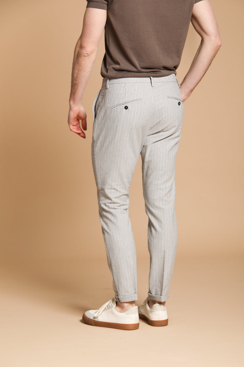 Osaka pantalone chino uomo gessato carrot fit