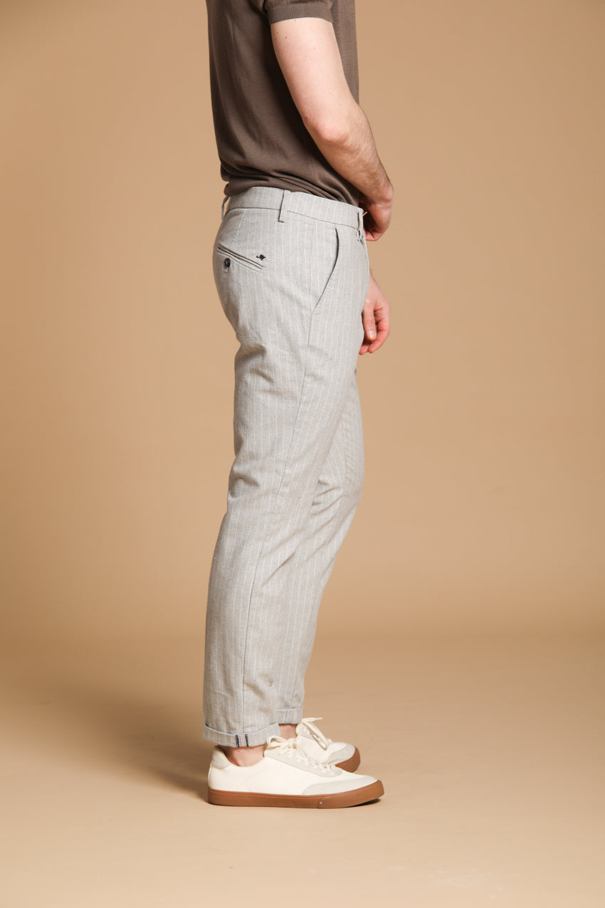 Osaka pantalone chino uomo gessato carrot fit