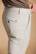 Osaka pantalone chino uomo gessato carrot fit