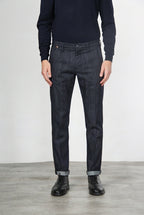 Osaka pantalone chino uomo in denim stretch carrot fit
