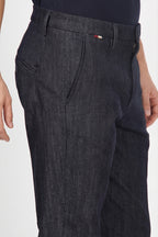 Osaka pantalone chino uomo in denim stretch carrot fit