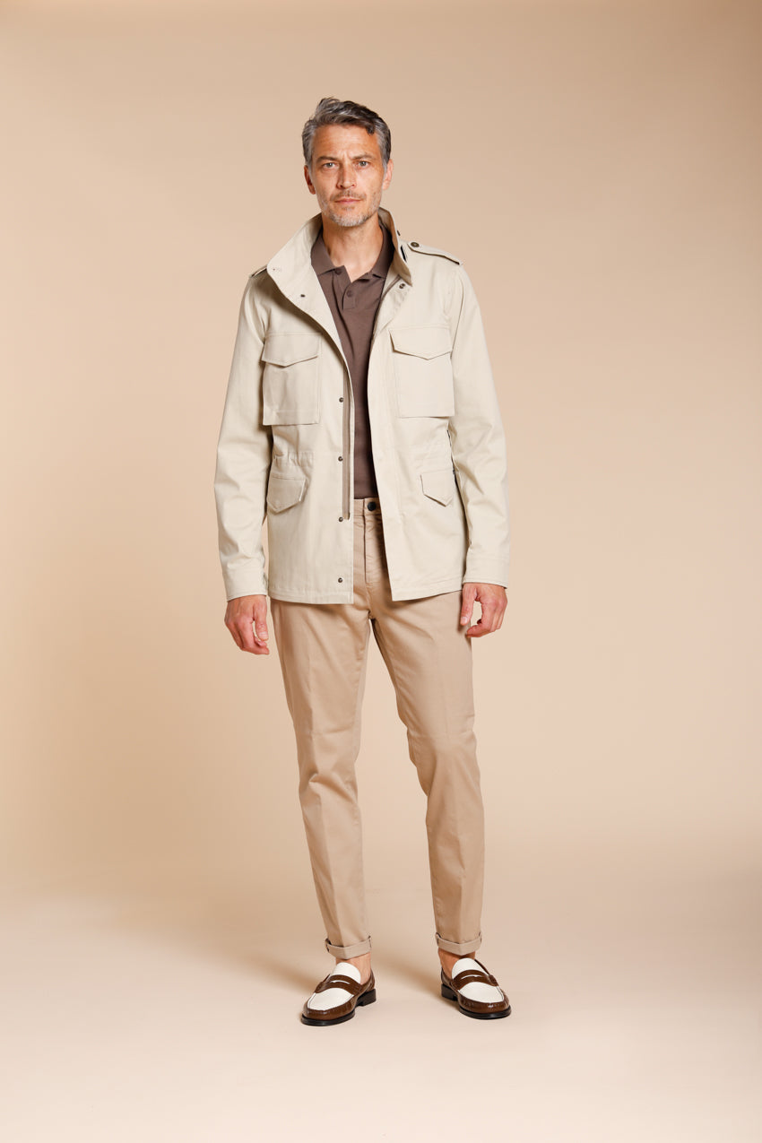 Osaka pantalón chino hombre en tricotina fina de algodón y lyocell carrot fit