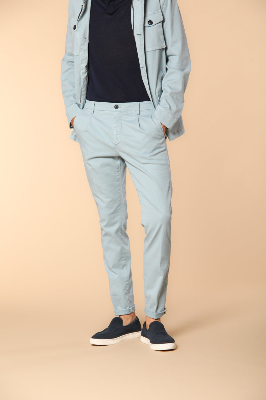 Osaka 1 Pinces men’s chino pants in cotton and lyocell twill carrot fit