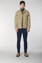 Osaka 1 Pinces pantalón chino hombre en algodón lana carrot fit