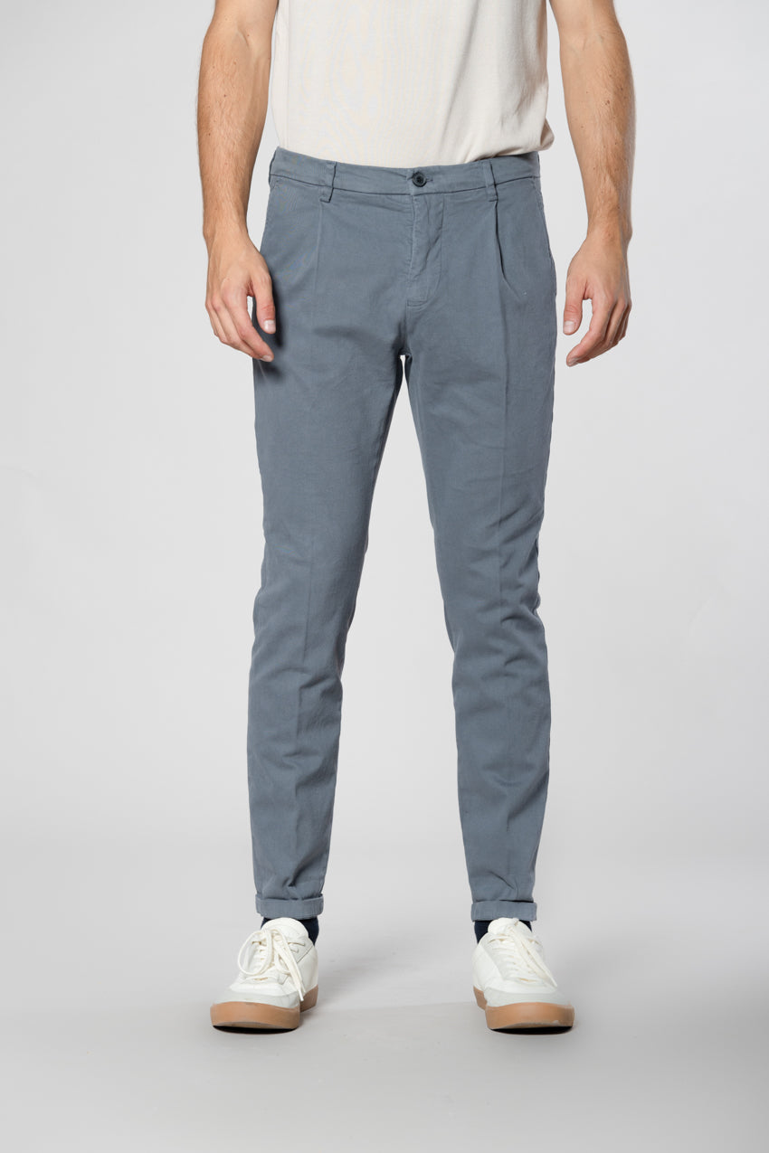 Osaka 1 Pinces pantalon chino homme en coton laine carrot fit