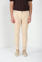 Osaka 1 Pinces Hose Chino Herren aus Satin aus Baumwolle und Seide carrot fit ①