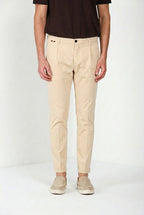 Osaka 1 Pinces Hose Chino Herren aus Satin aus Baumwolle und Seide carrot fit ①