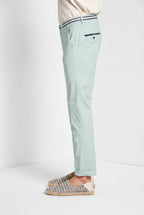 Torino Summer pantalón chino hombre en twill de algodón y lyocell slim fit