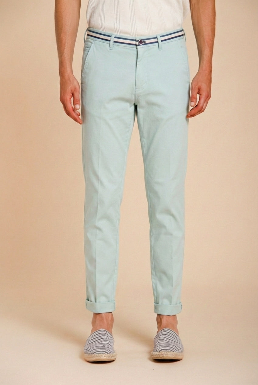 Torino Summer men's chino pants in cotton and lyocell twill slim fit