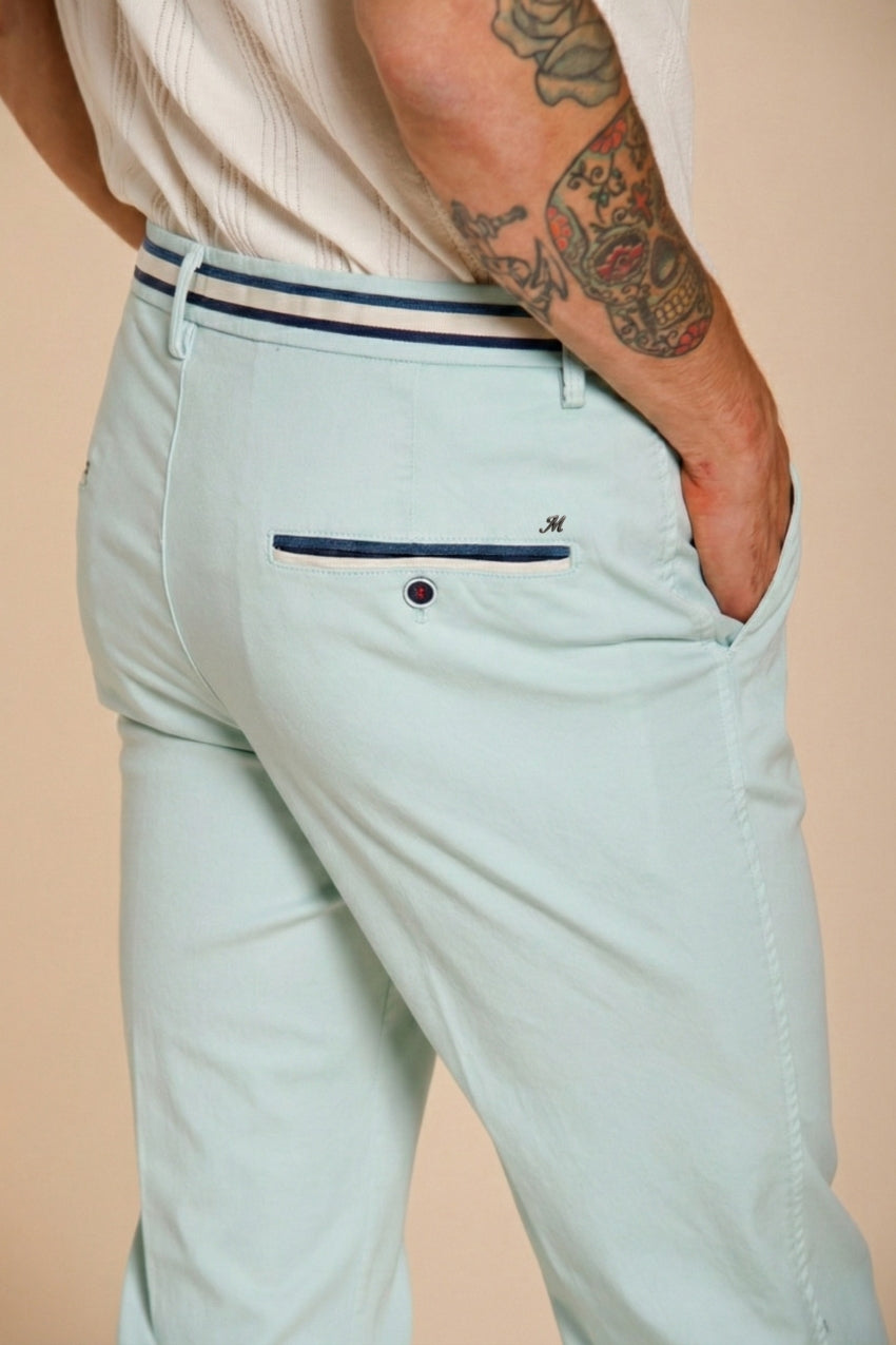Torino Summer pantalón chino hombre en twill de algodón y lyocell slim fit