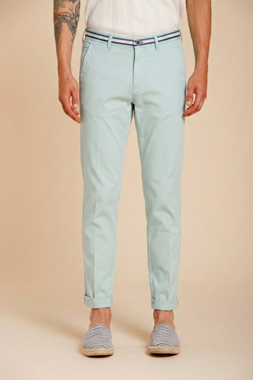 Torino Summer pantalón chino hombre en twill de algodón y lyocell slim fit