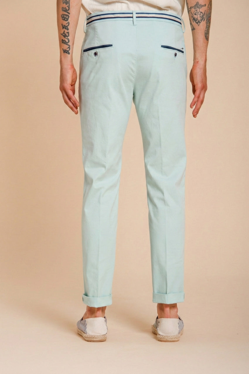 Torino Summer pantalón chino hombre en twill de algodón y lyocell slim fit