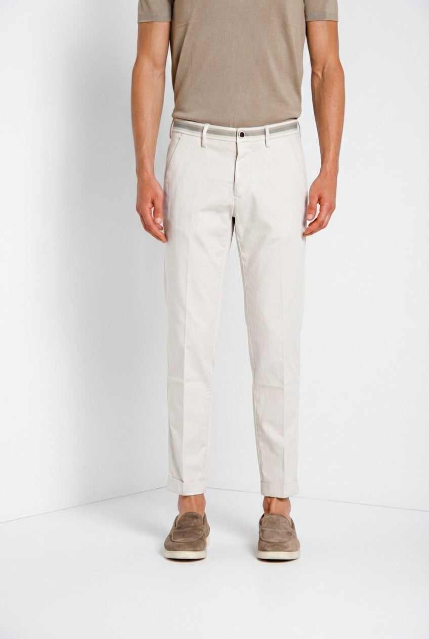 Torino Summer men's chino pants in cotton and lyocell twill slim fit