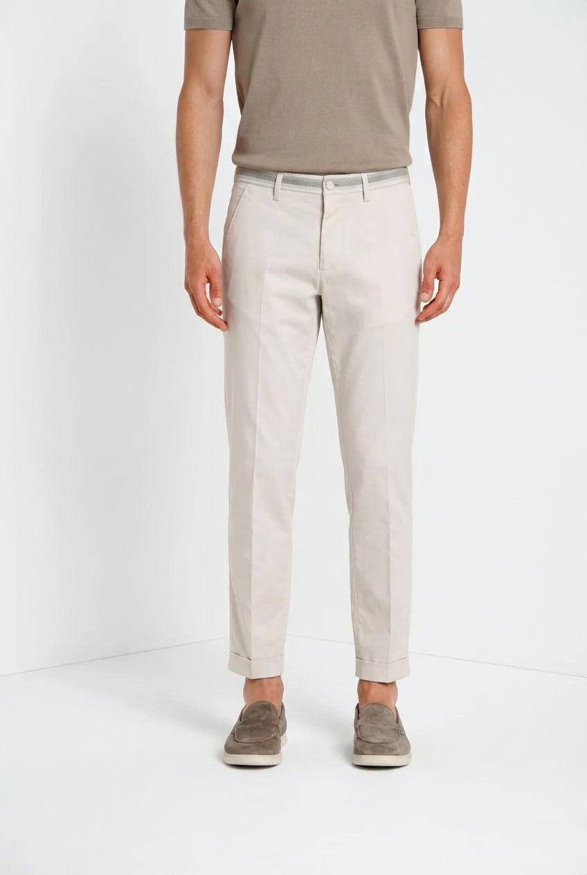 Torino Summer pantalone chino uomo in twill di cotone e lyocell slim fit